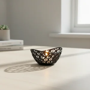 Mini Lampă de veghe decorativă cu aspect împletit, pentru ambianță relaxantă - Negru compozit fibra de carbon, imprimare 3D Vibecraft