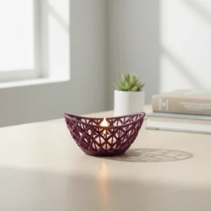 Mini Lampă de veghe decorativă cu aspect împletit, pentru ambianță relaxantă - Purple red compozit fibra de carbon, imprimare 3D Vibecraft