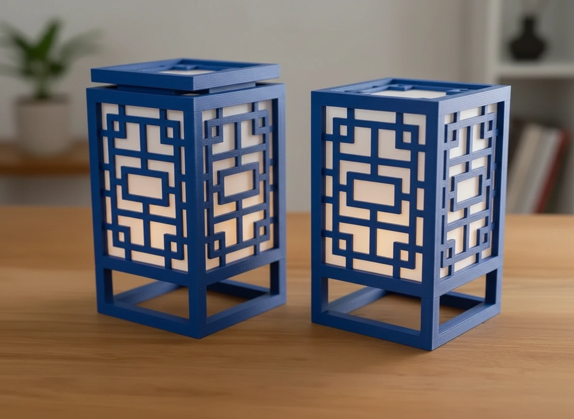 Lanternă Decorativă Suport Lumină Ambientală Design Minimalist - culoare Albastru, imprimare 3D Vibecraft