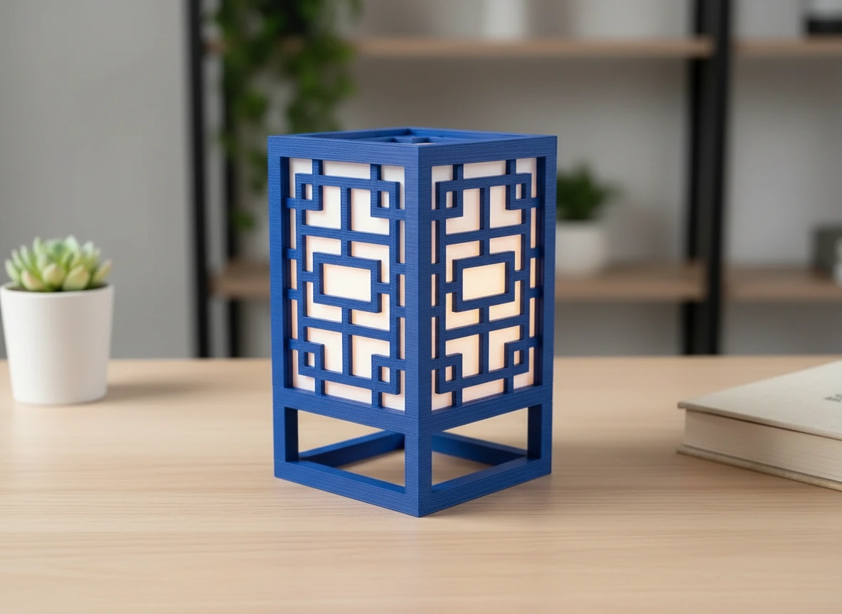 Lanternă Decorativă Suport Lumină Ambientală Design Minimalist - culoare Albastru, imprimare 3D Vibecraft