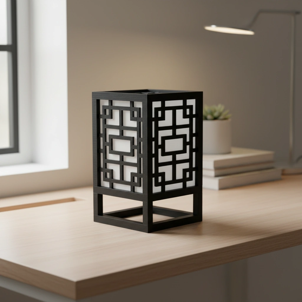 Lanternă Decorativă Suport Lumină Ambientală Design Minimalist - Negru compozit fibra de carbon, imprimare 3D Vibecraft