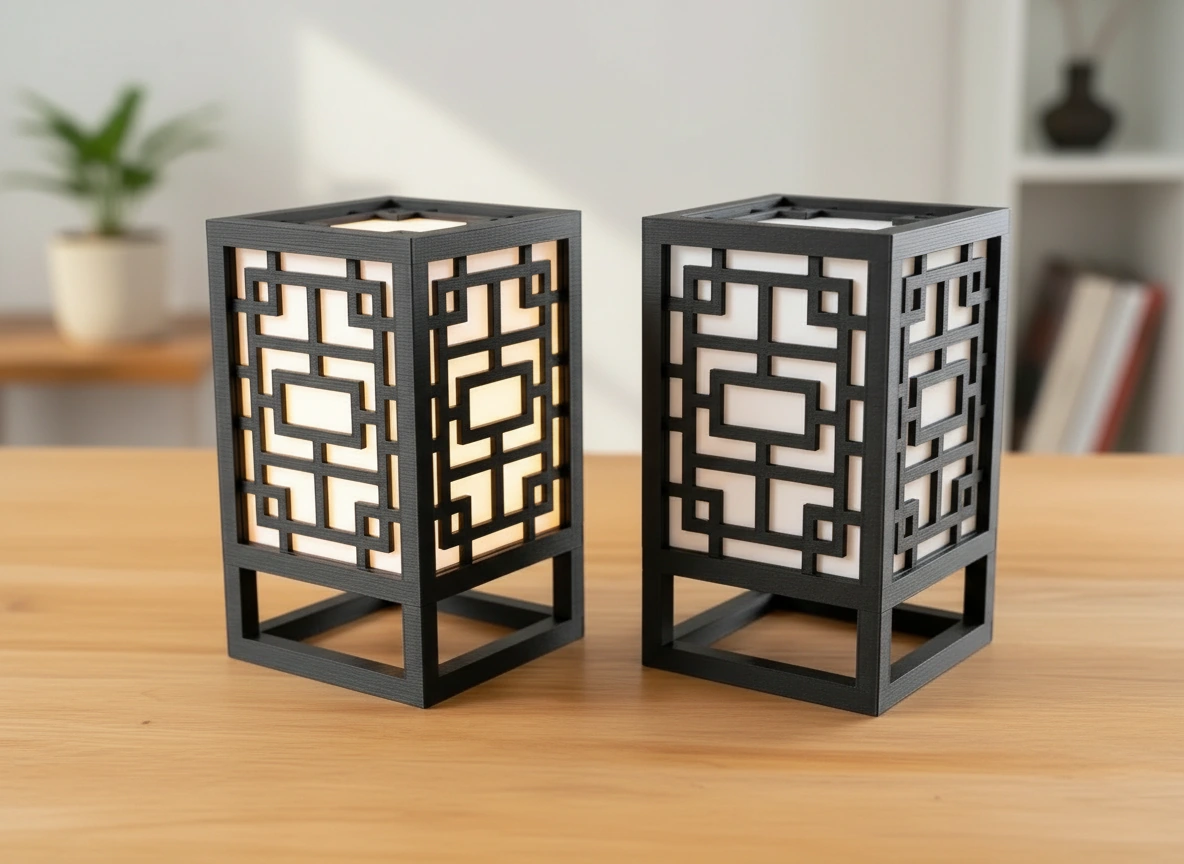 Lanternă Decorativă Suport Lumină Ambientală Design Minimalist - Negru compozit fibra de carbon, imprimare 3D Vibecraft