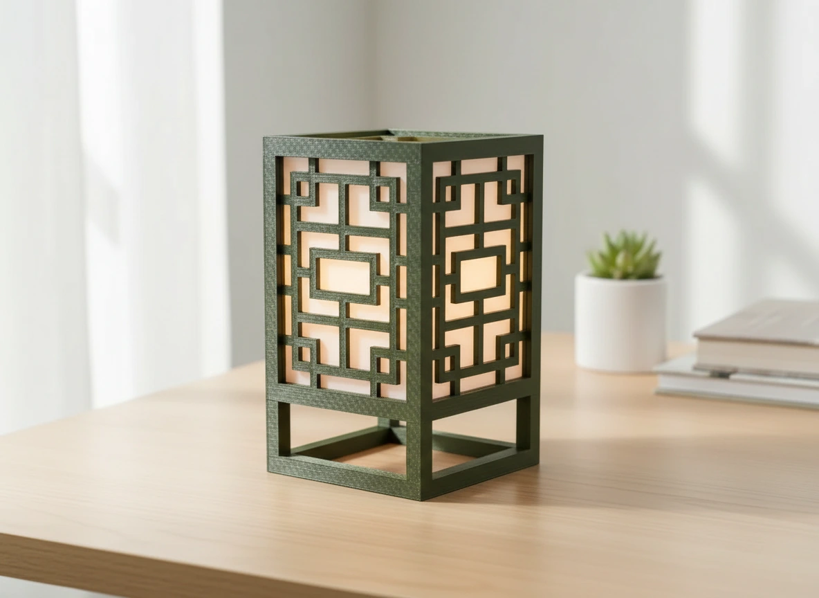 Lanternă Decorativă Suport Lumină Ambientală Design Minimalist - Olive green compozit fibra de carbon, imprimare 3D Vibecraft