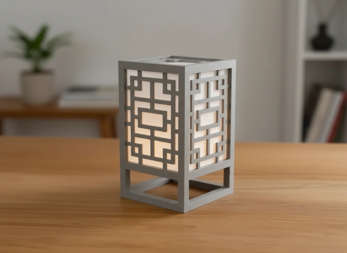 Lanternă Decorativă Suport Lumină Ambientală Design Minimalist - culoare Gri, imprimare 3D Vibecraft