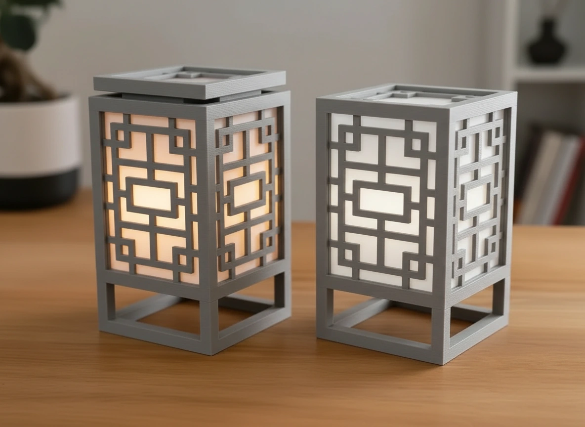 Lanternă Decorativă Suport Lumină Ambientală Design Minimalist - culoare Gri, imprimare 3D Vibecraft