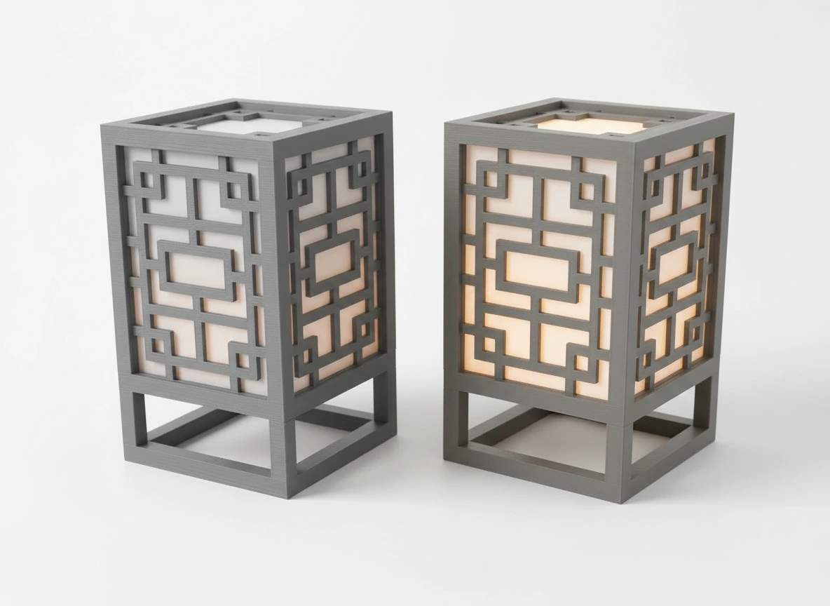 Lanternă Decorativă Suport Lumină Ambientală Design Minimalist - culoare Gri, imprimare 3D Vibecraft