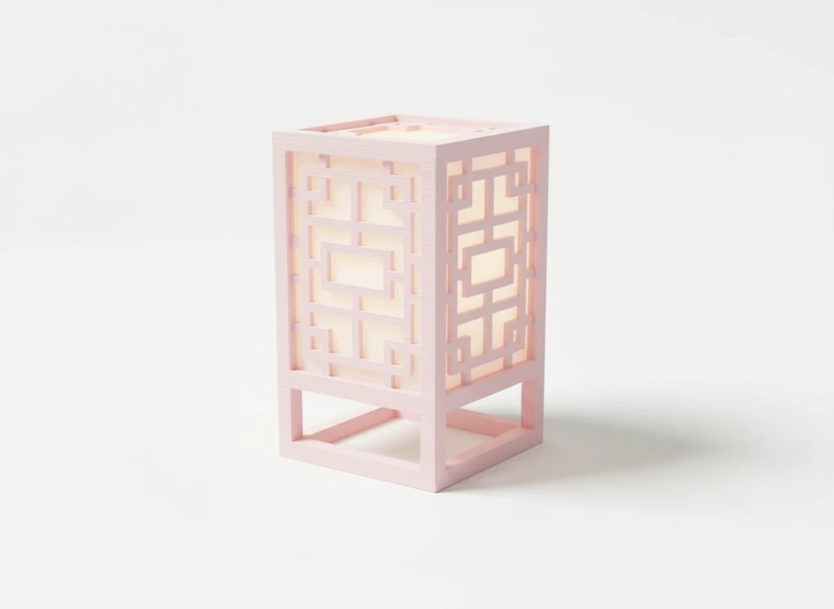Lanternă Decorativă Suport Lumină Ambientală Design Minimalist - culoare Roz, imprimare 3D Vibecraft