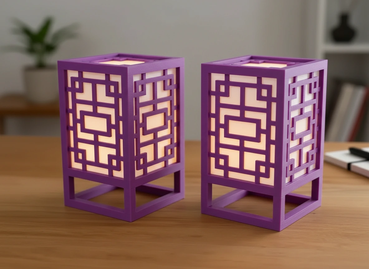 Lanternă Decorativă Suport Lumină Ambientală Design Minimalist - culoare Mov, imprimare 3D Vibecraft