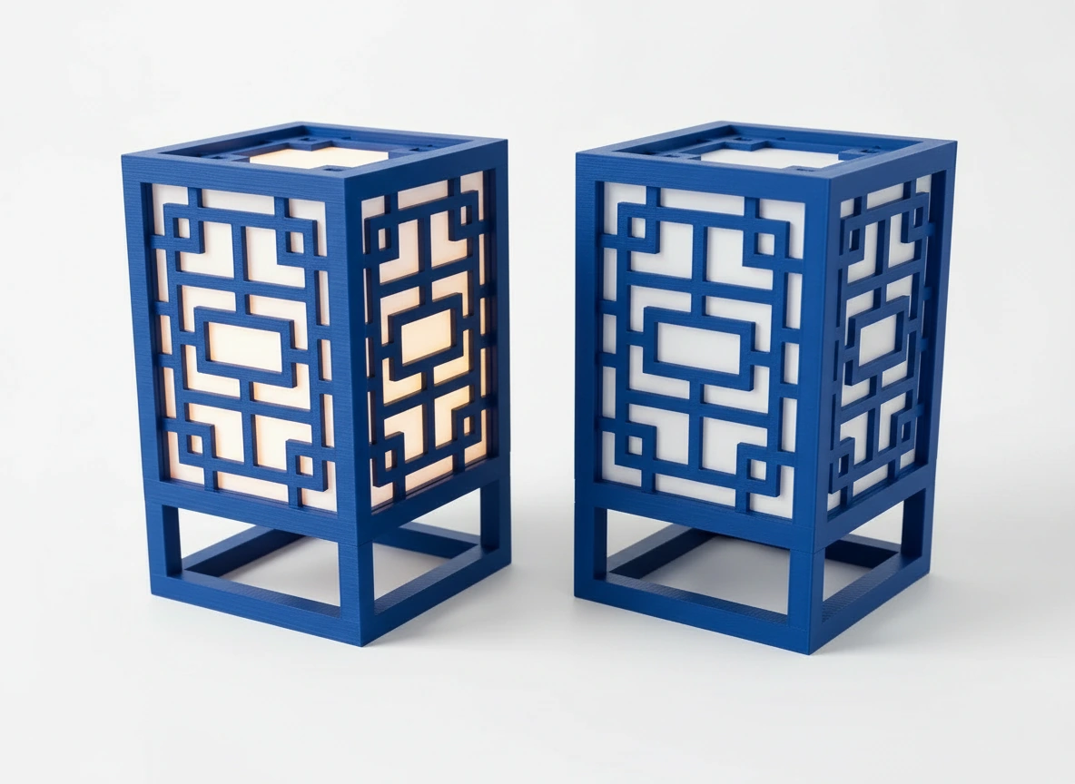 Lanternă Decorativă Suport Lumină Ambientală Design Minimalist - culoare vibecraft Lanternă Decorativă Suport Lumină Ambientală Design Minimalist blue studio, produs imprimat 3D Vibecraft