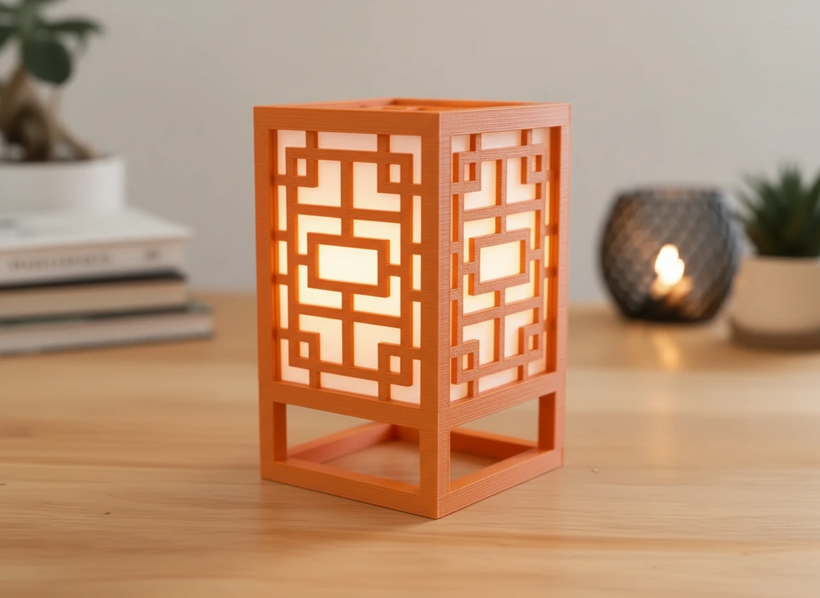 Lanternă Decorativă Suport Lumină Ambientală Design Minimalist - culoare vibecraft Lanternă Decorativă Suport Lumină Ambientală Design Minimalist orange lifestyle, produs imprimat 3D Vibecraft