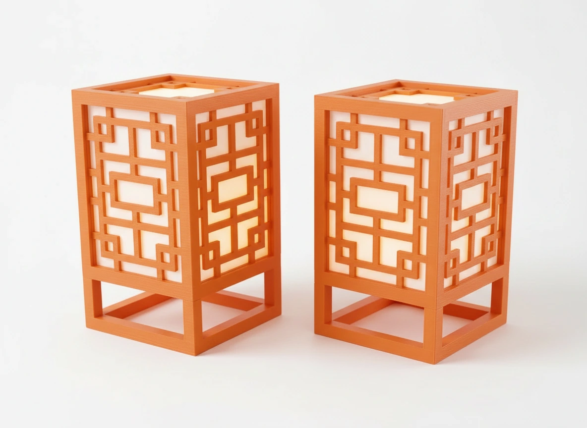 Lanternă Decorativă Suport Lumină Ambientală Design Minimalist - culoare vibecraft Lanternă Decorativă Suport Lumină Ambientală Design Minimalist orange studio, produs imprimat 3D Vibecraft