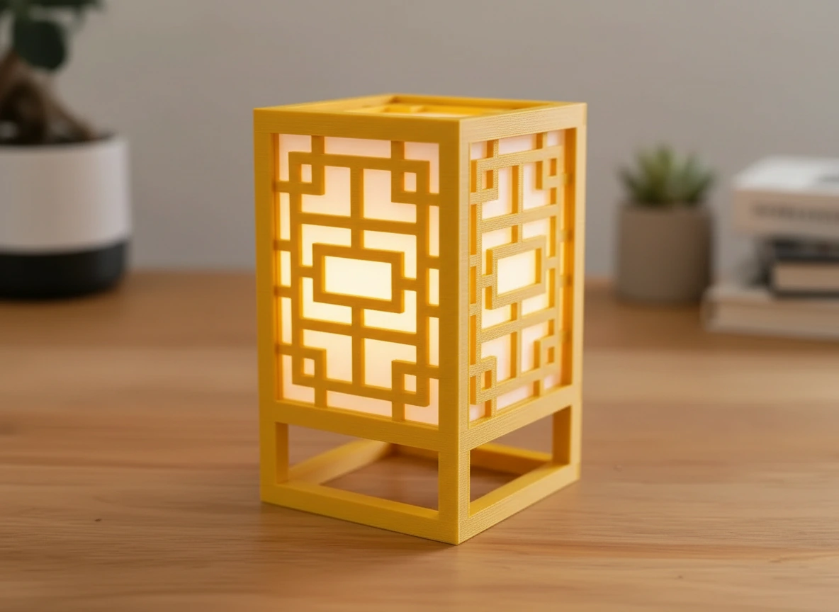 Lanternă Decorativă Suport Lumină Ambientală Design Minimalist - culoare Galben, imprimare 3D Vibecraft