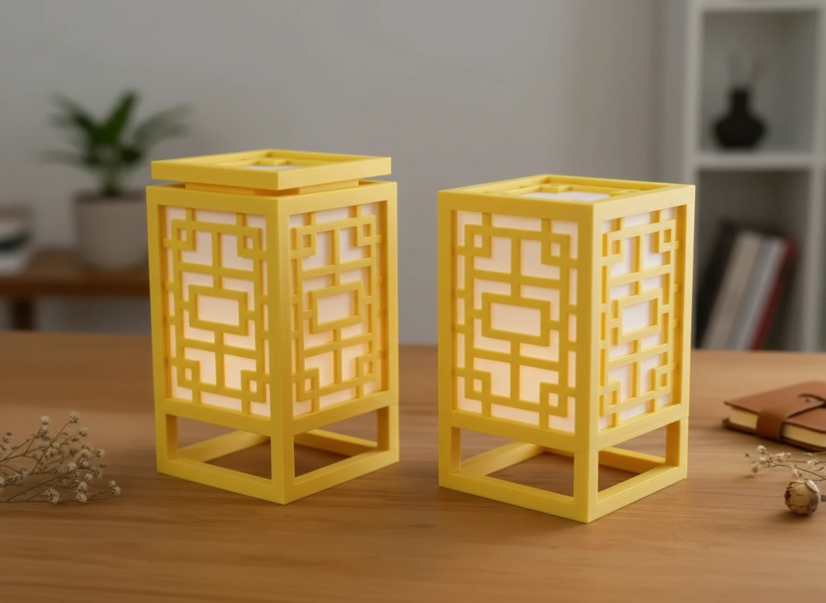 Lanternă Decorativă Suport Lumină Ambientală Design Minimalist - culoare Galben, imprimare 3D Vibecraft