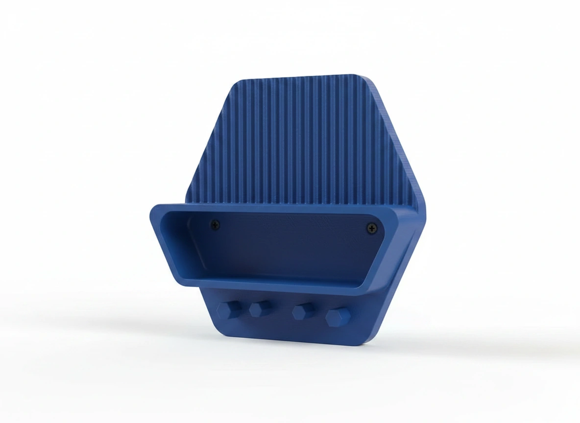 Organizator perete cu raft si suport chei pentru hol si birou - culoare Albastru, imprimare 3D Vibecraft