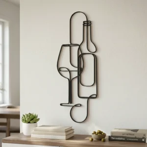 Mini Lampă Decorativă LED Artă Liniară Sticlă și Pahar Vin - Negru compozit mat, imprimare 3D Vibecraft