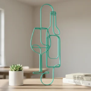 vc-mw-2798362-teal-scene Mini Lampă Decorativă LED Artă Liniară Sticlă și Pahar Vin - culoare Albastru verzui, imprimare 3D Vibecraft