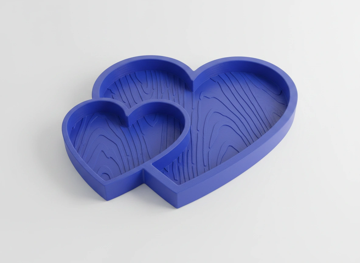 Bol Decorativ Inimi Împletite Obiecte Mici - culoare Albastru, imprimare 3D Vibecraft