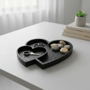 Bol Decorativ Inimi Împletite Obiecte Mici - Negru compozit mat, imprimare 3D Vibecraft