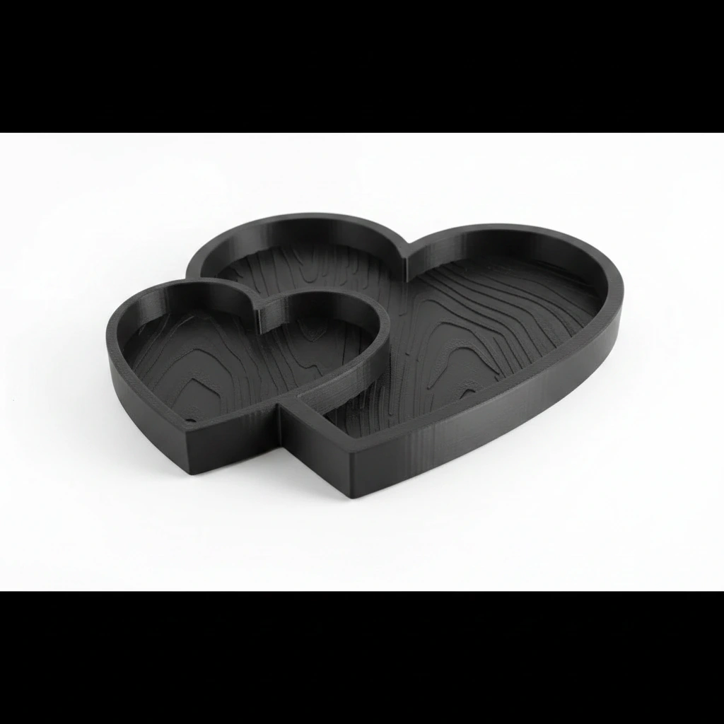 Bol Decorativ Inimi Împletite Obiecte Mici - Negru compozit mat, imprimare 3D Vibecraft