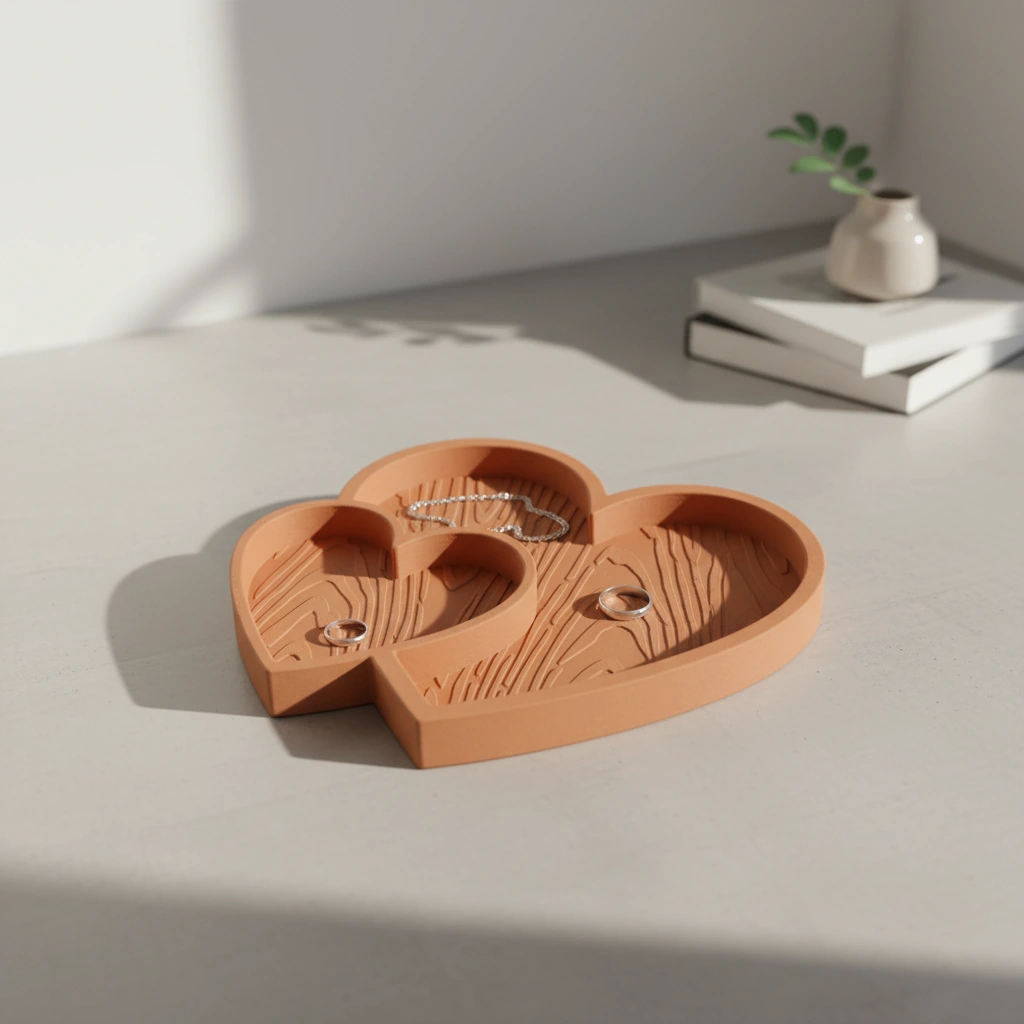 Bol Decorativ Inimi Împletite Obiecte Mici - Orange compozit mat, imprimare 3D Vibecraft