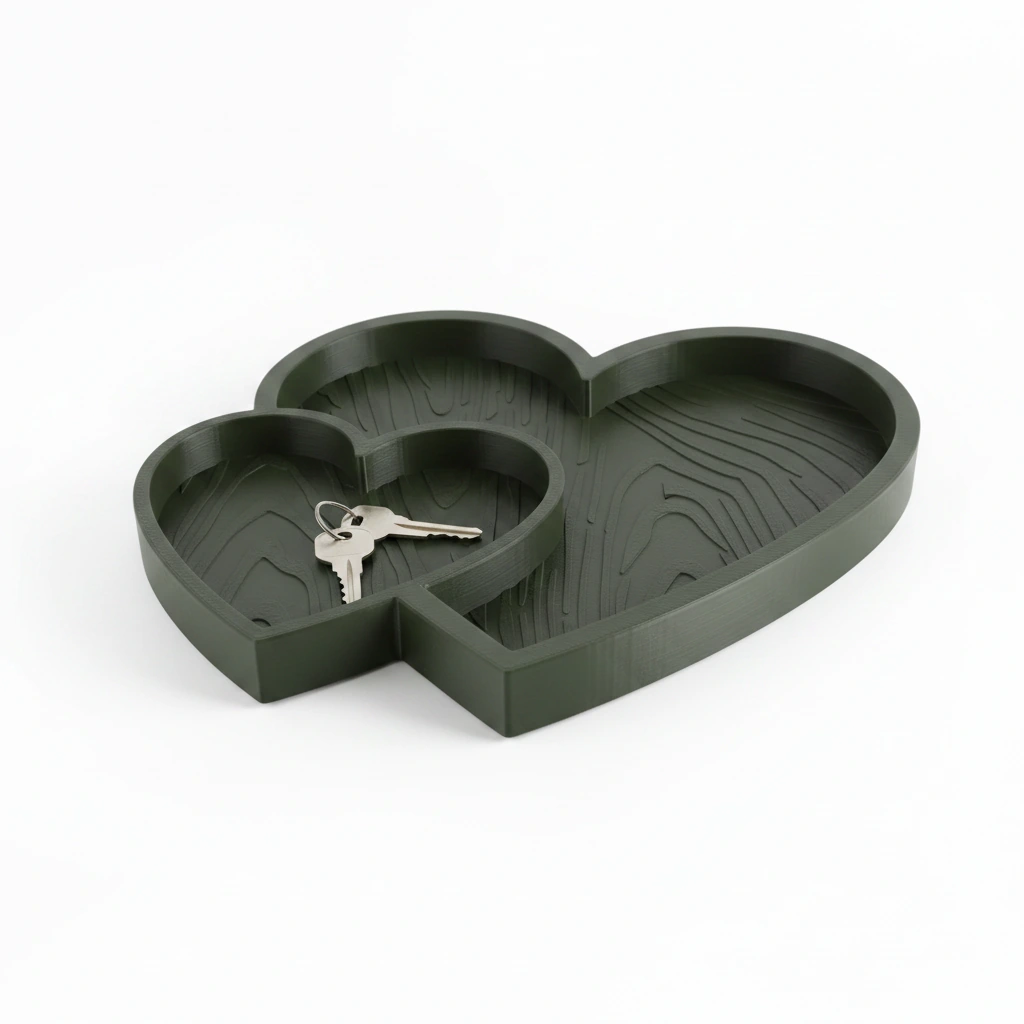 Bol Decorativ Inimi Împletite Obiecte Mici - culoare Verde, imprimare 3D Vibecraft