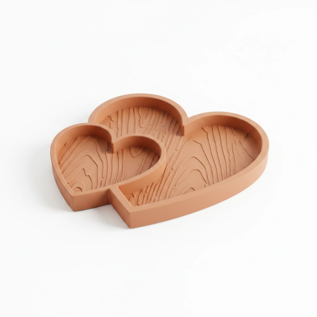 Bol Decorativ Inimi Împletite Obiecte Mici - culoare Portocaliu, imprimare 3D Vibecraft