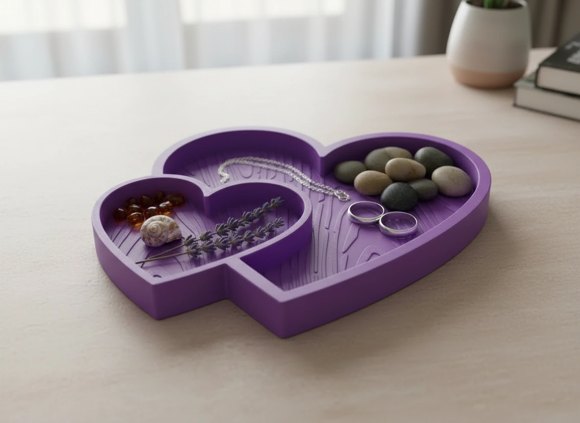 Bol Decorativ Inimi Împletite Obiecte Mici - culoare Mov, imprimare 3D Vibecraft