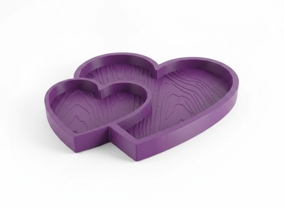 Bol Decorativ Inimi Împletite Obiecte Mici - culoare Mov, imprimare 3D Vibecraft