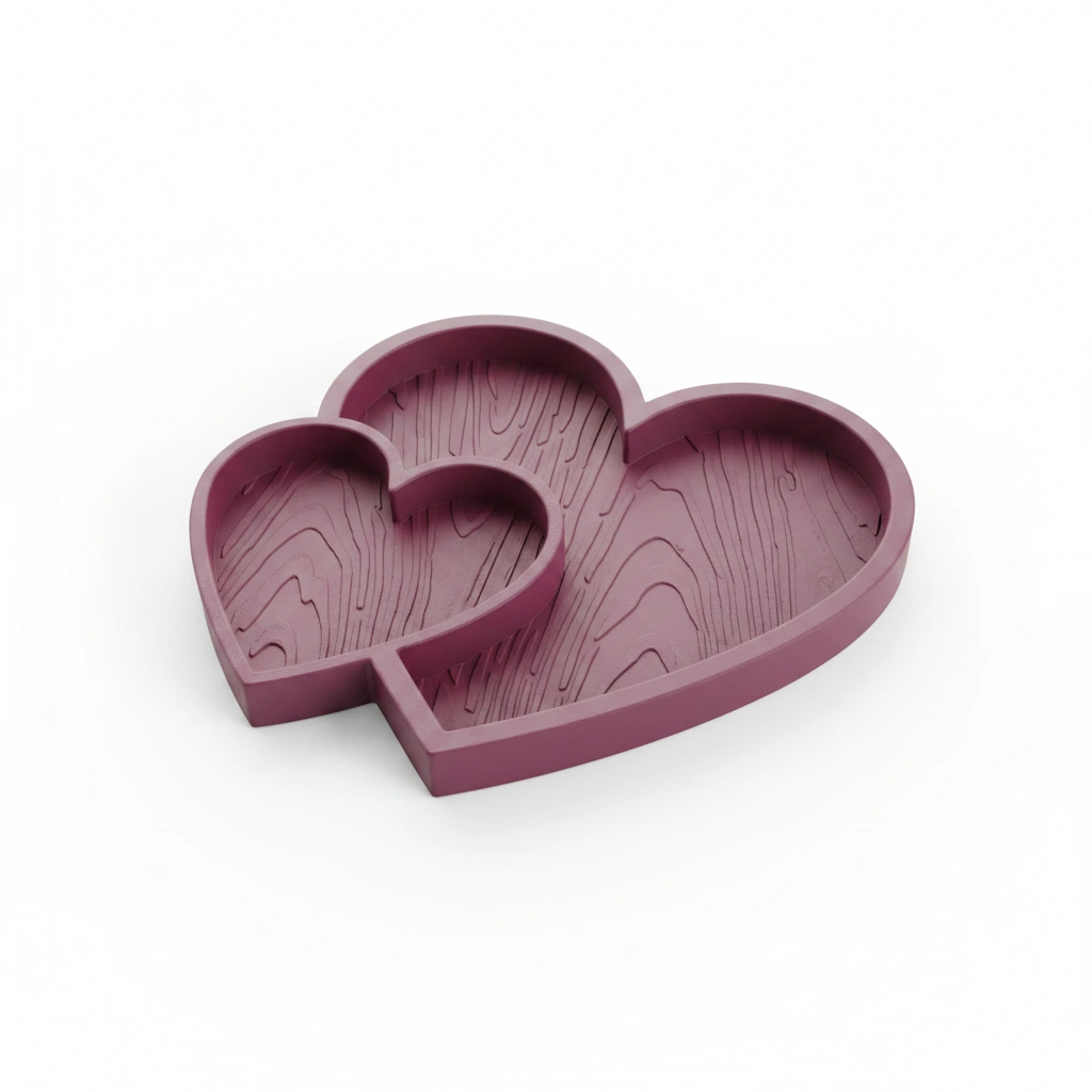 Bol Decorativ Inimi Împletite Obiecte Mici - culoare Roșu, imprimare 3D Vibecraft