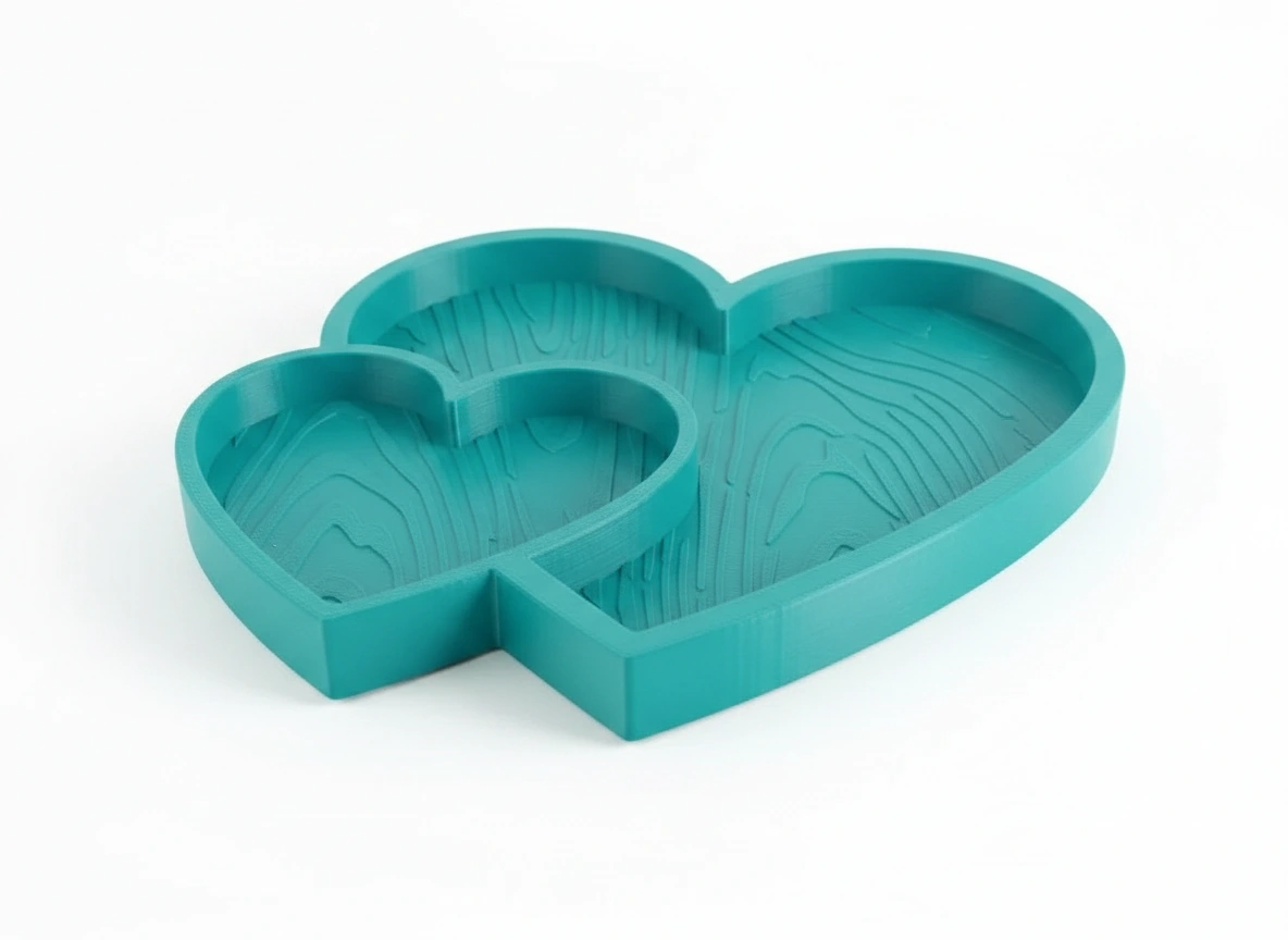 Bol Decorativ Inimi Împletite Obiecte Mici - culoare Albastru verzui, imprimare 3D Vibecraft