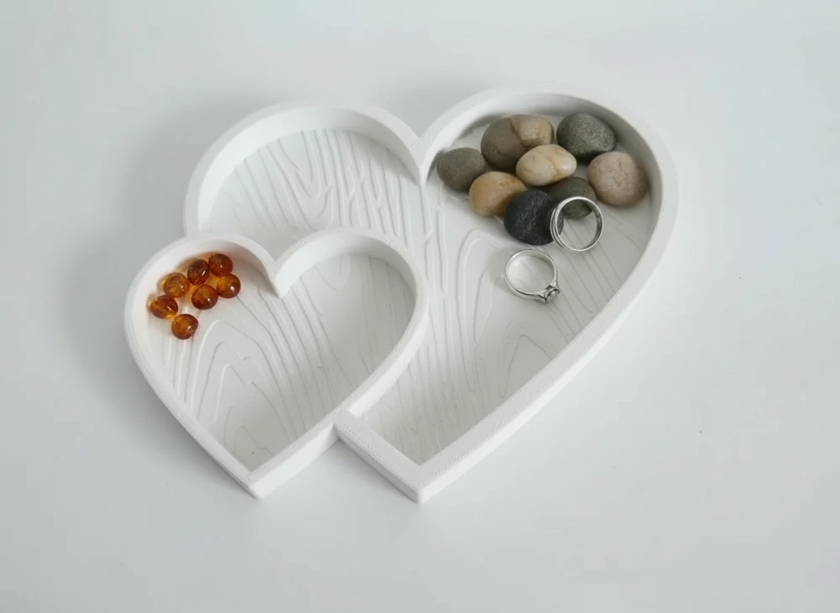 Bol Decorativ Inimi Împletite Obiecte Mici - culoare white studio, produs imprimat 3D Vibecraft