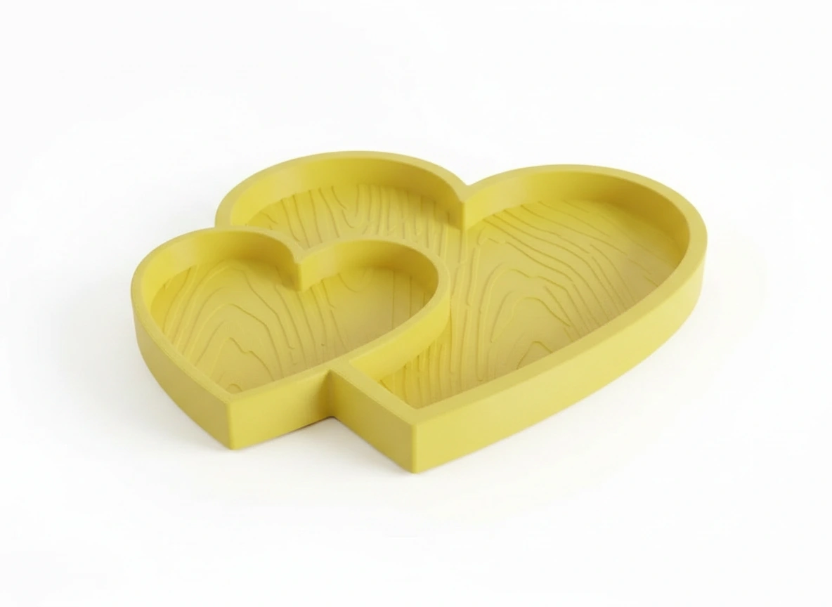 Bol Decorativ Inimi Împletite Obiecte Mici - culoare Galben, imprimare 3D Vibecraft