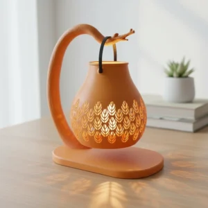 Mini Lampă de veghe LED decorativă cu suport, design inspirat din natură - Orange compozit fibra de carbon, imprimare 3D Vibecraft