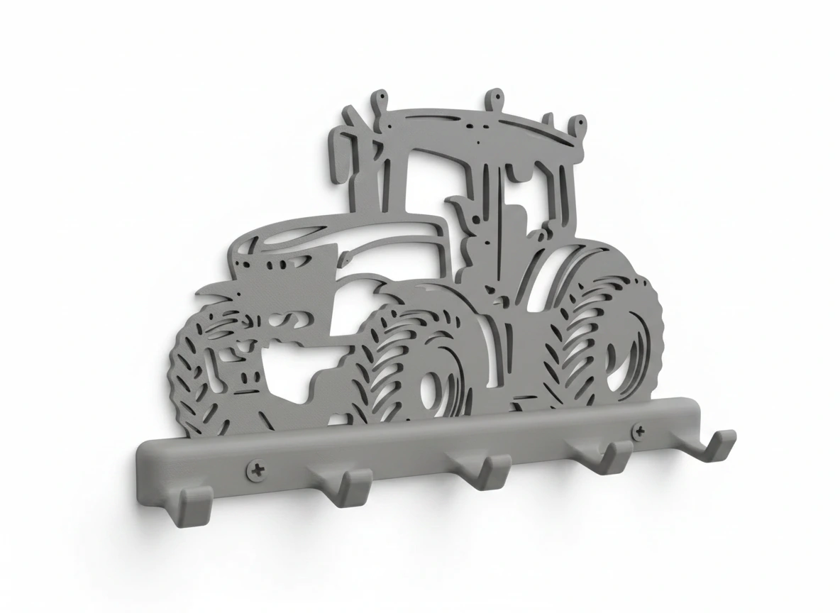 Suport Chei Organizator Perete cu Design Tractor - culoare Gri, imprimare 3D Vibecraft