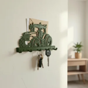 vc-mw-2818282-green-lifestyle Suport Chei Organizator Perete cu Design Tractor - culoare Verde, imprimare 3D Vibecraft