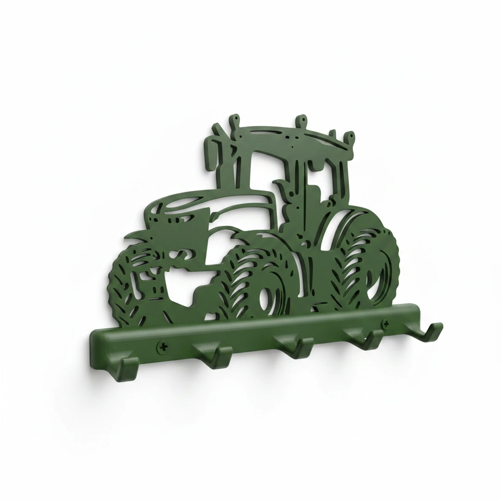 Suport Chei Organizator Perete cu Design Tractor - culoare Verde, imprimare 3D Vibecraft