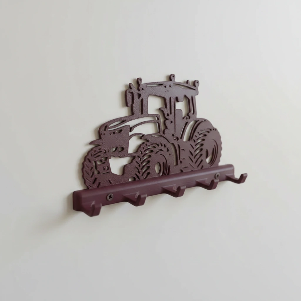Suport Chei Organizator Perete cu Design Tractor - culoare Roșu, imprimare 3D Vibecraft