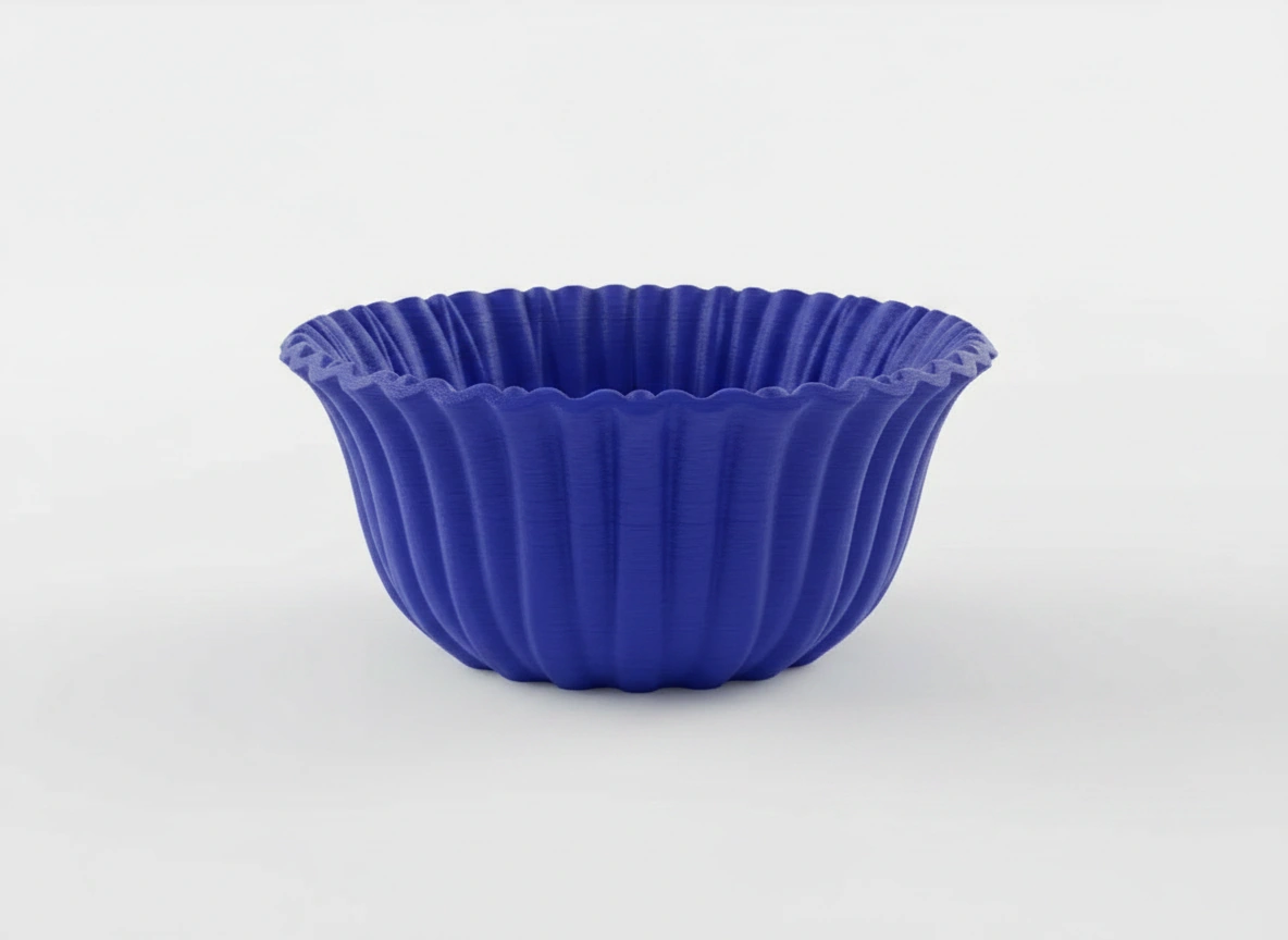 Bol Decorativ Imprimat 3D cu Textură Reliefată, Stil Modern - culoare Albastru, imprimare 3D Vibecraft