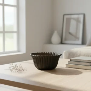Bol Decorativ Imprimat 3D cu Textură Reliefată, Stil Modern - Negru compozit mat, imprimare 3D Vibecraft