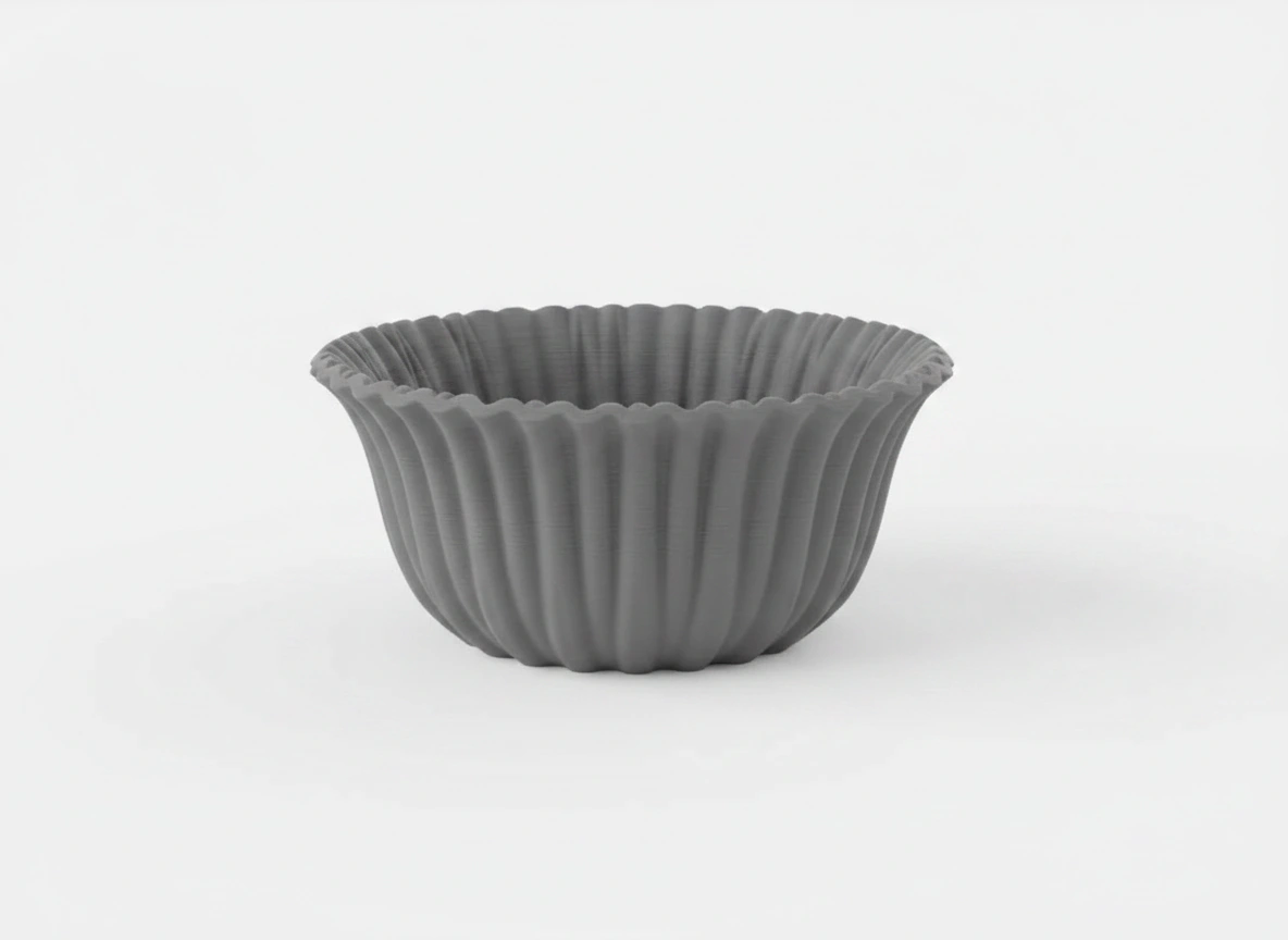 Bol Decorativ Imprimat 3D cu Textură Reliefată, Stil Modern - culoare Gri, imprimare 3D Vibecraft