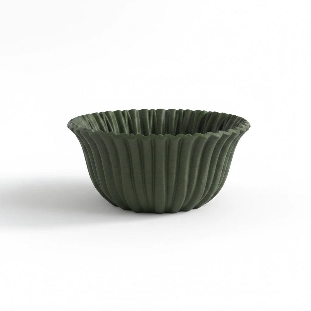 Bol Decorativ Imprimat 3D cu Textură Reliefată, Stil Modern - culoare Verde, imprimare 3D Vibecraft