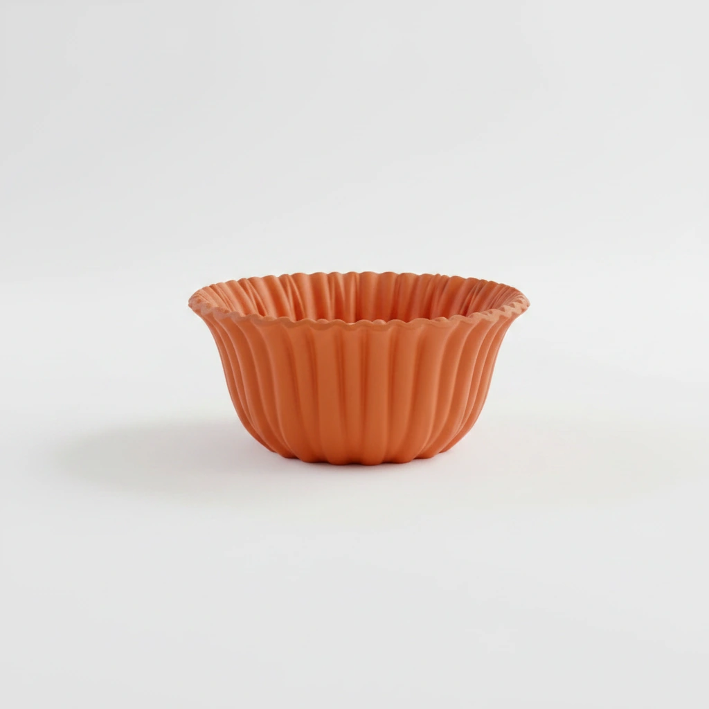 Bol Decorativ Imprimat 3D cu Textură Reliefată, Stil Modern - culoare Portocaliu, imprimare 3D Vibecraft