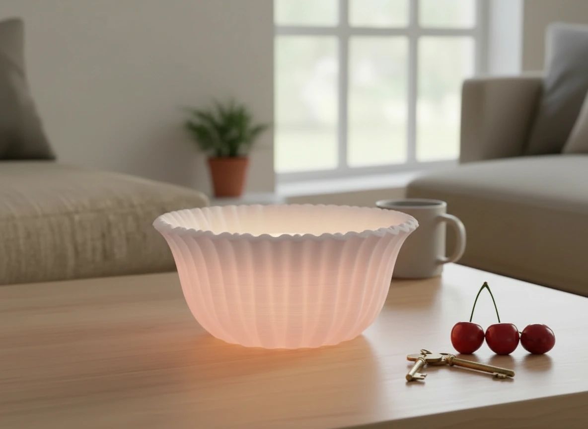 Bol Decorativ Imprimat 3D cu Textură Reliefată, Stil Modern - culoare Roz, imprimare 3D Vibecraft