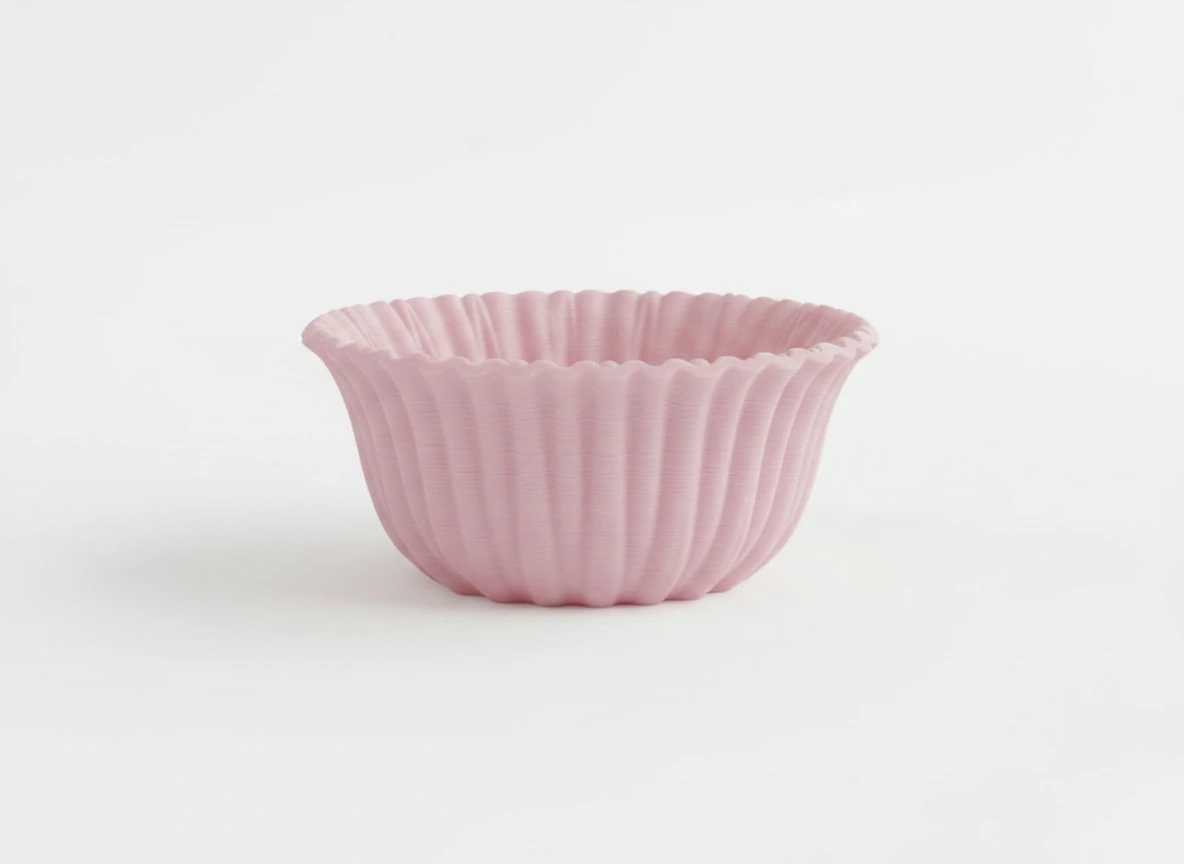 Bol Decorativ Imprimat 3D cu Textură Reliefată, Stil Modern - culoare Roz, imprimare 3D Vibecraft
