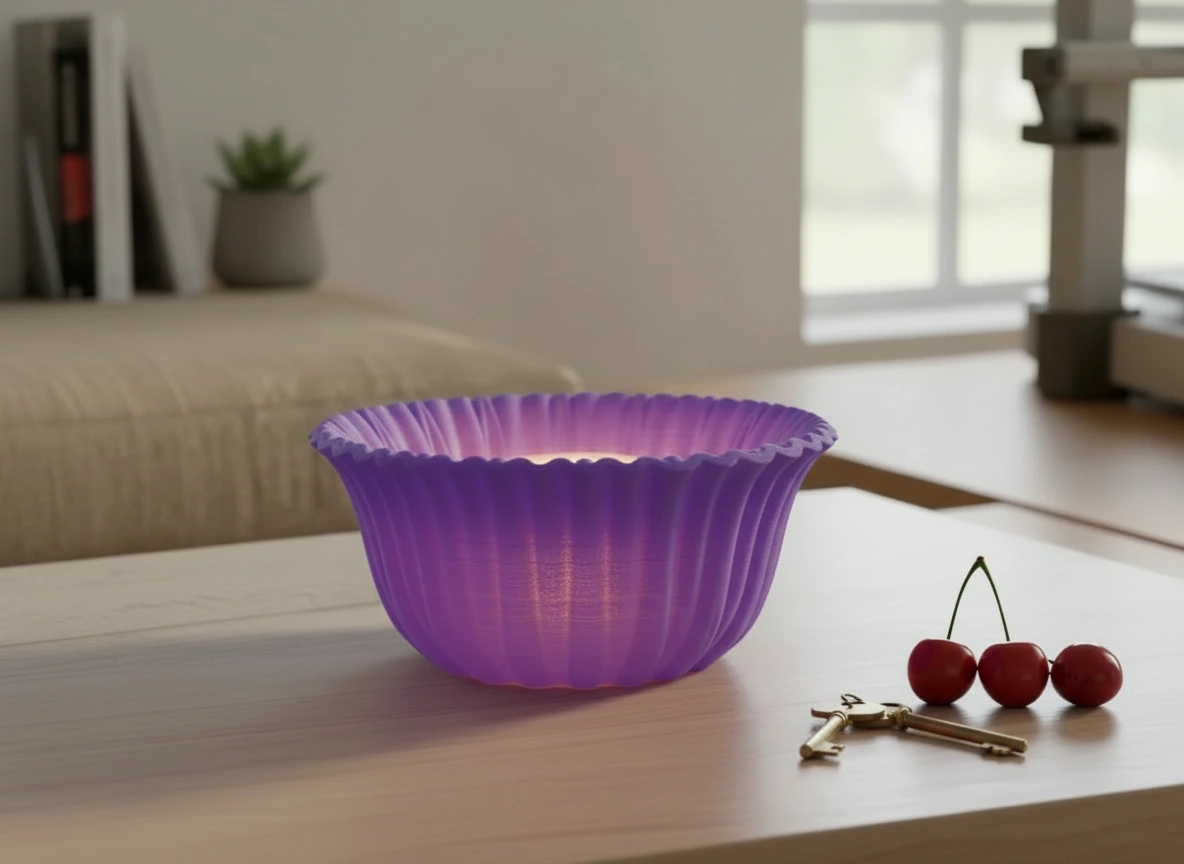 Bol Decorativ Imprimat 3D cu Textură Reliefată, Stil Modern - culoare Mov, imprimare 3D Vibecraft