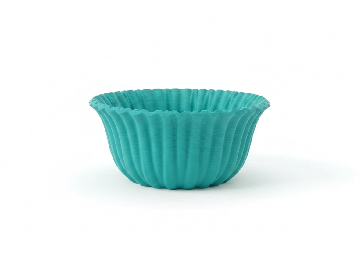 Bol Decorativ Imprimat 3D cu Textură Reliefată, Stil Modern - culoare Albastru verzui, imprimare 3D Vibecraft