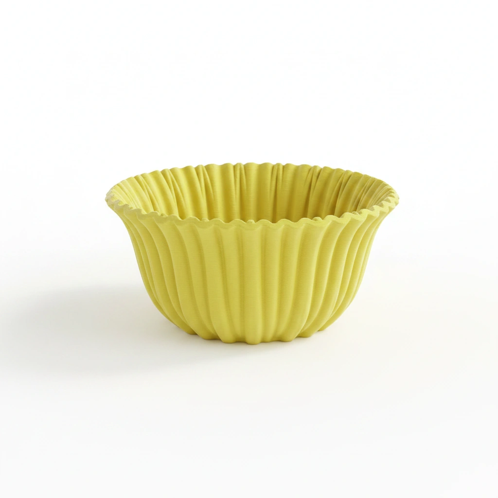 Bol Decorativ Imprimat 3D cu Textură Reliefată, Stil Modern - culoare Galben, imprimare 3D Vibecraft