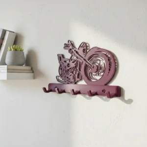 Suport Chei de Perete cu Design Motocicletă, Organizator Hol Imprimat 3D - Purple red compozit mat, imprimare 3D Vibecraft