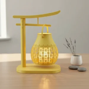 Mini Lampă de veghe LED decorativă cu model geometric și suport - culoare Galben, imprimare 3D Vibecraft