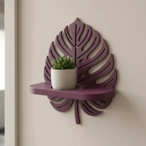 Raft de Perete Decorativ Monstera Suport Ghiveci Imprimat 3D - culoare Roșu, imprimare 3D Vibecraft